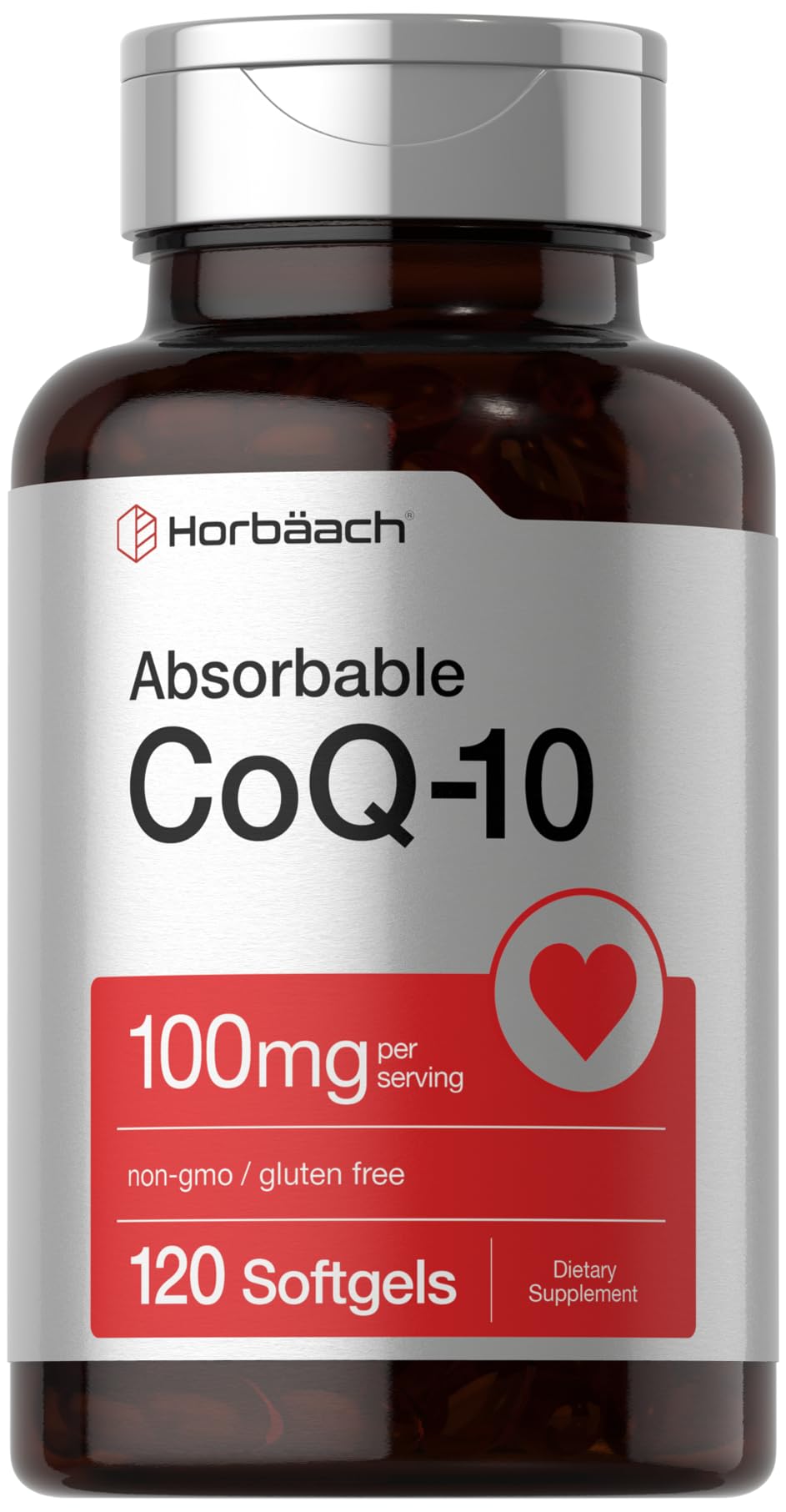 Horbäach CoQ10 100mg Softgels | 120 Count | Non-GMO and Gluten Free Supplement - FENGGESTORE20