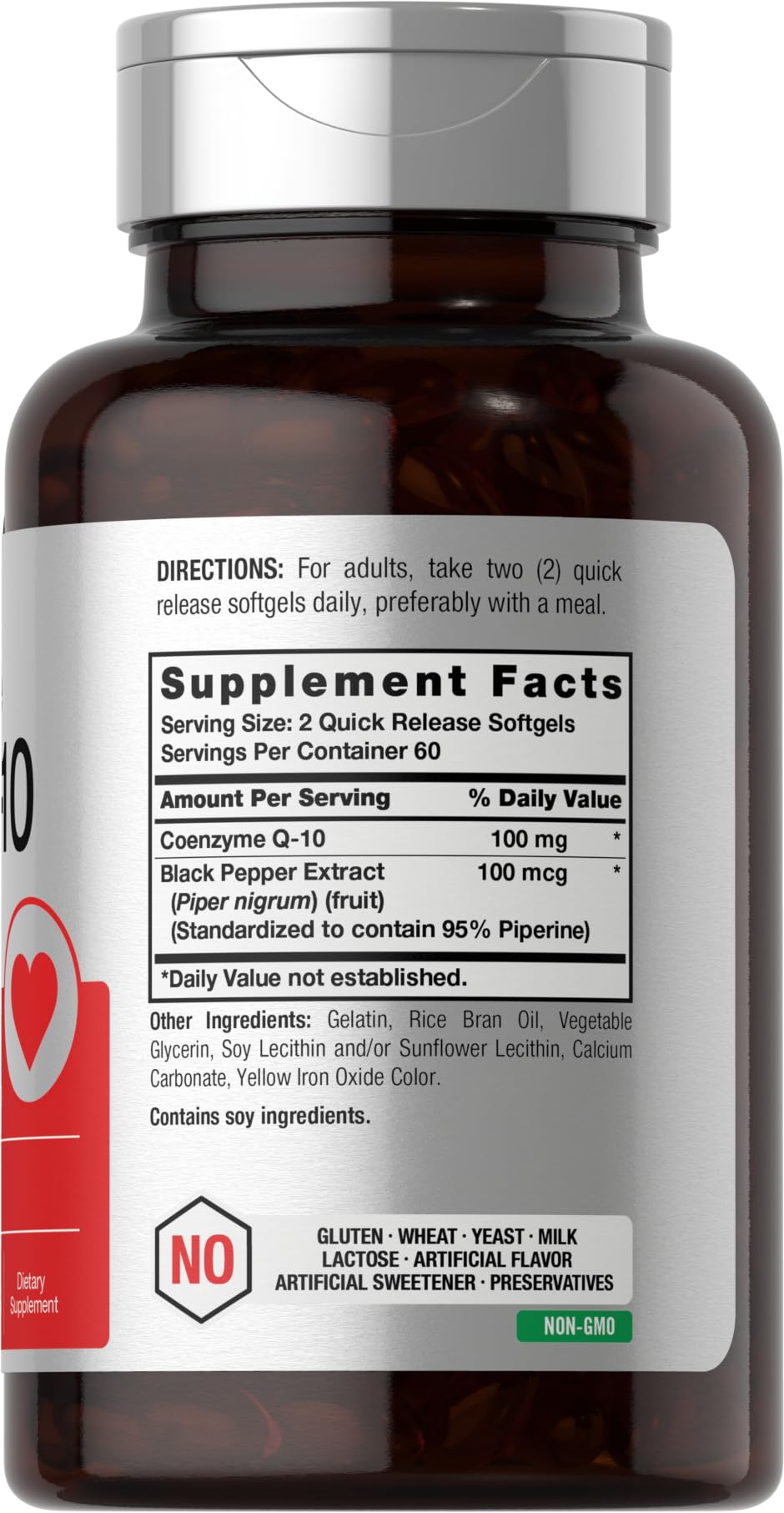 Horbäach CoQ10 100mg Softgels | 120 Count | Non-GMO and Gluten Free Supplement - FENGGESTORE20