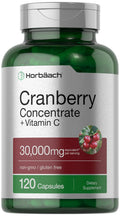 Horbäach Cranberry Concentrate Extract Pills + Vitamin C | 120 Capsules | Supplement for Women and Men | Triple Strength Ultimate Potency Formula - FENGGESTORE20