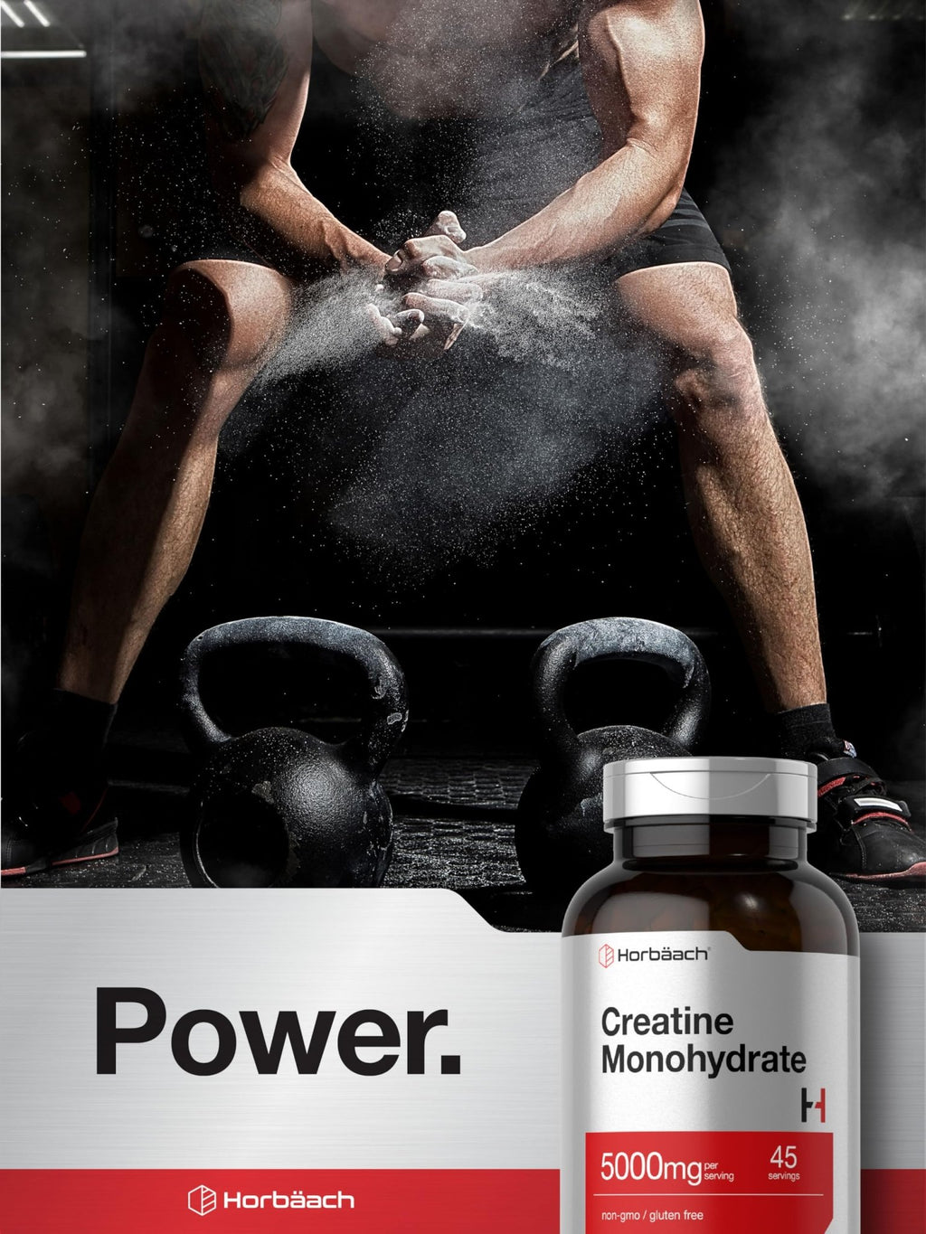 Horbäach Creatine Monohydrate | 5g | 225 Capsules | Non-GMO, Gluten Free Supplement - FENGGESTORE20