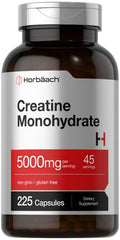 Horbäach Creatine Monohydrate | 5g | 225 Capsules | Non-GMO, Gluten Free Supplement - FENGGESTORE20
