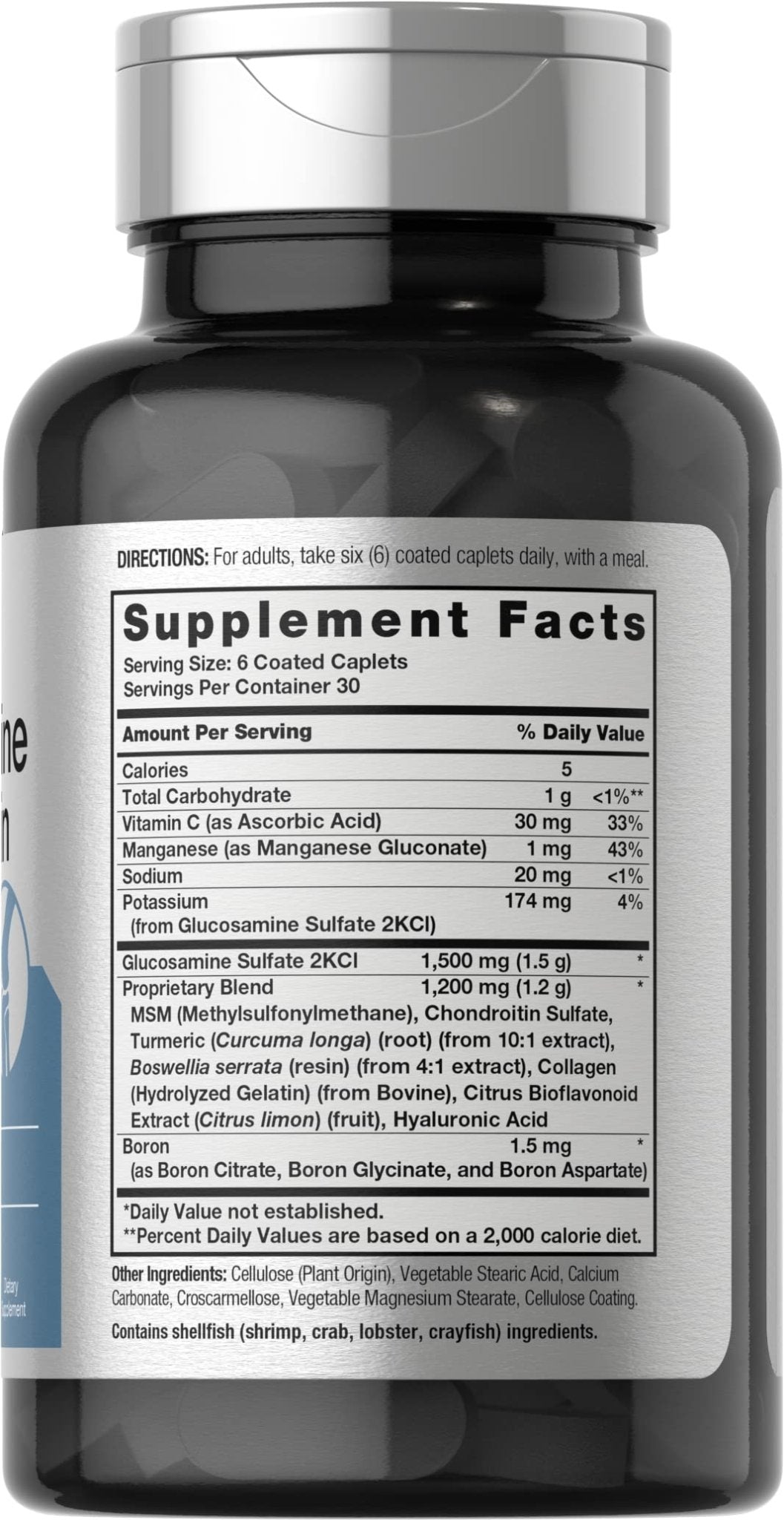 Horbäach Glucosamine Chondroitin | Plus MSM & Turmeric | 180 Coated Caplets | Non-GMO, Gluten Free Supplement - FENGGESTORE20