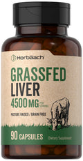 Horbäach Grass Fed Beef Liver | 4500mg | 90 Capsules | Desiccated, Pasture Raised, Grain Free, Non-GMO Supplement - FENGGESTORE20