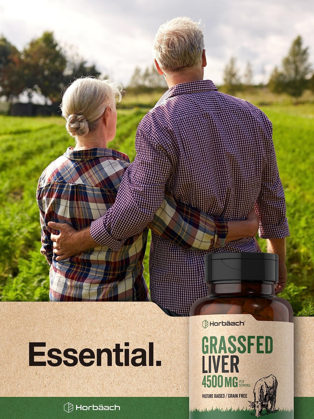 Horbäach Grass Fed Beef Liver | 4500mg | 90 Capsules | Desiccated, Pasture Raised, Grain Free, Non-GMO Supplement - FENGGESTORE20