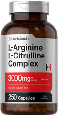Horbäach L-Arginine L-Citrulline Complex | 3000mg | 250 Capsules | Non-GMO, Gluten Free Supplement - FENGGESTORE20