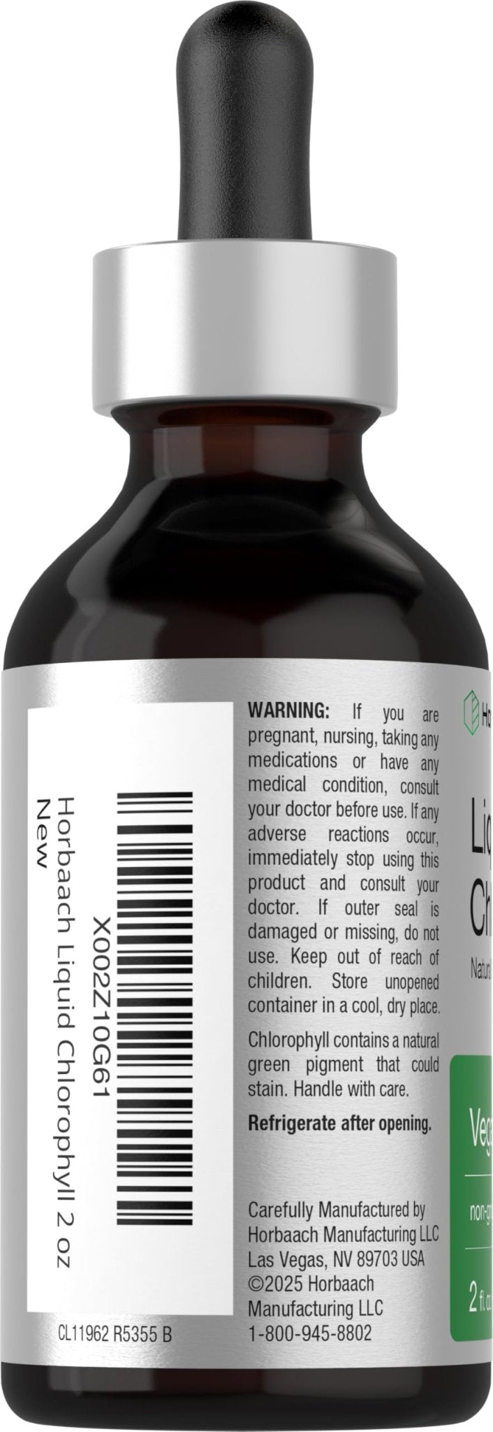 Horbäach Liquid Chlorophyll Drops | 2 oz | Vegan, Non-GMO, and Gluten Free Formula | Natural Peppermint Flavor - FENGGESTORE20