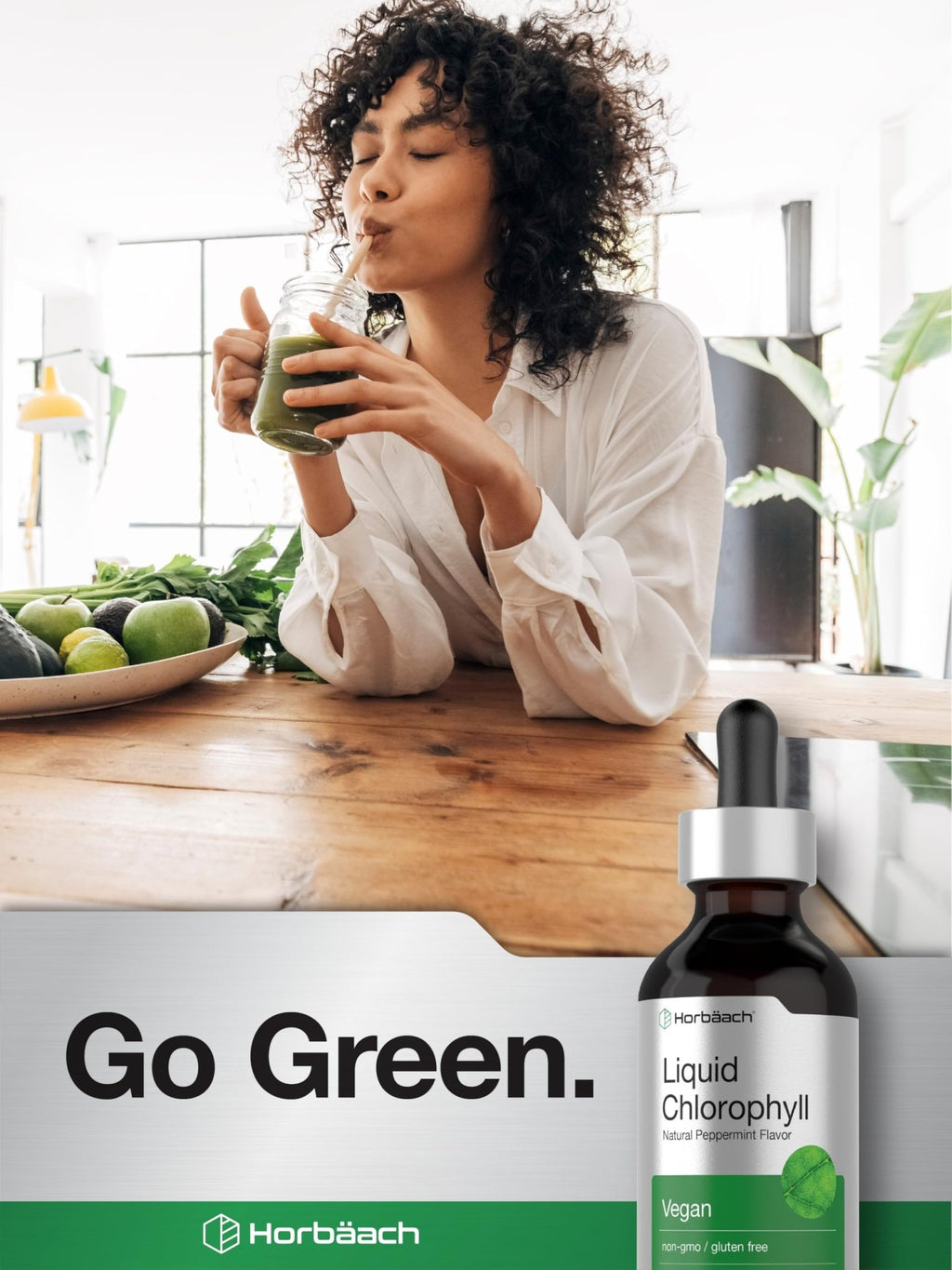 Horbäach Liquid Chlorophyll Drops | 2 oz | Vegan, Non-GMO, and Gluten Free Formula | Natural Peppermint Flavor - FENGGESTORE20