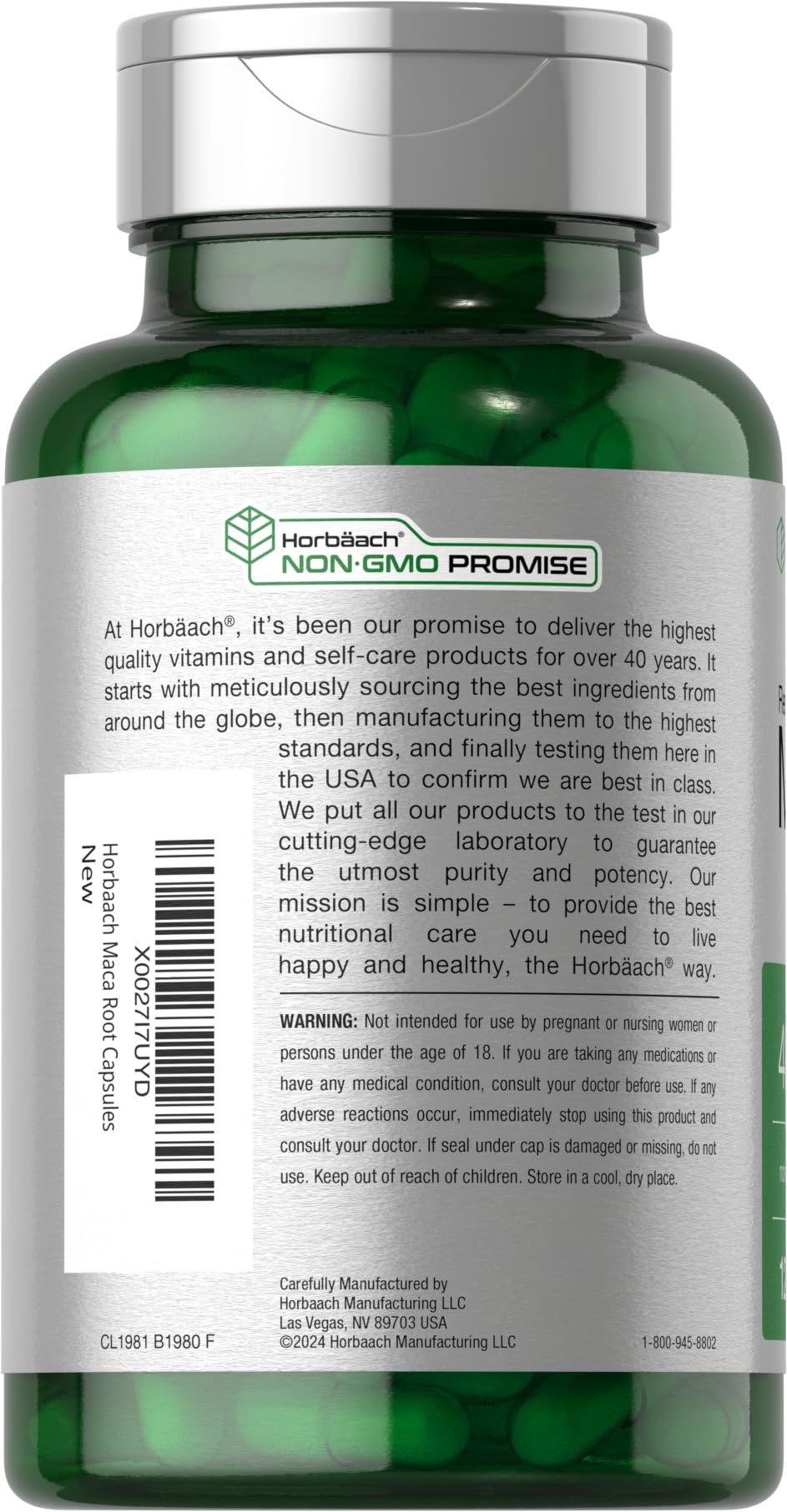 Horbäach Maca Root Capsules for Men and Women | 120 Pills | High Potency Extract | Non-GMO and Gluten Free Formula - FENGGESTORE20