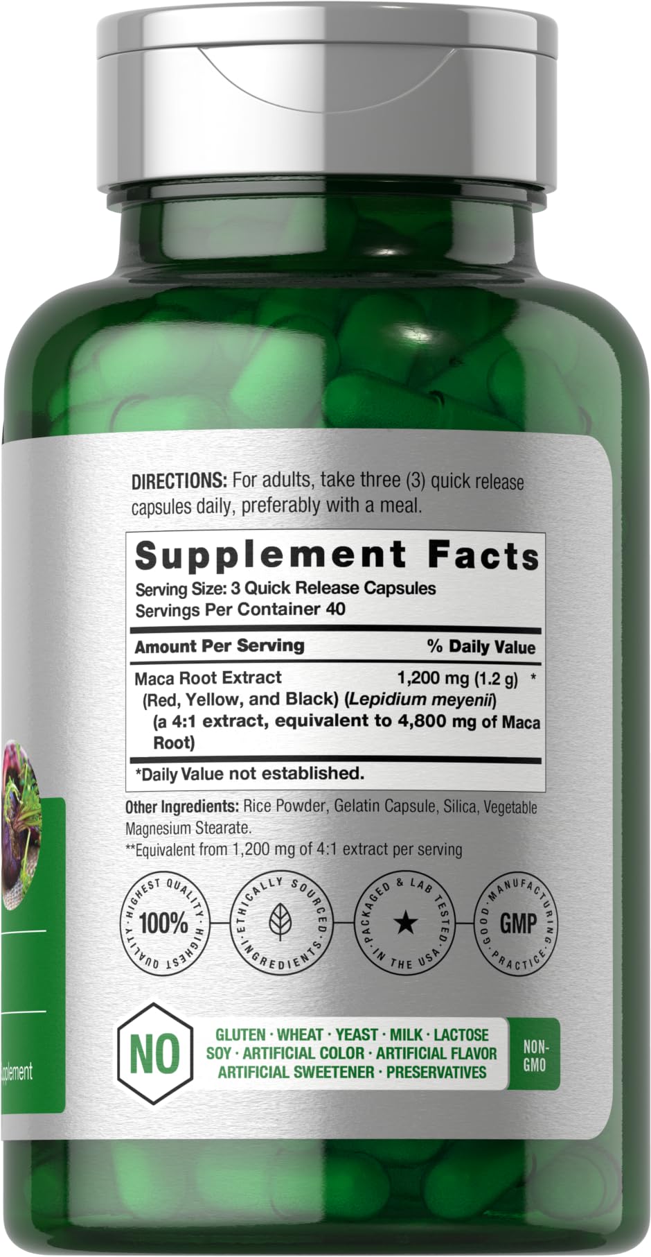 Horbäach Maca Root Capsules for Men and Women | 120 Pills | High Potency Extract | Non-GMO and Gluten Free Formula - FENGGESTORE20