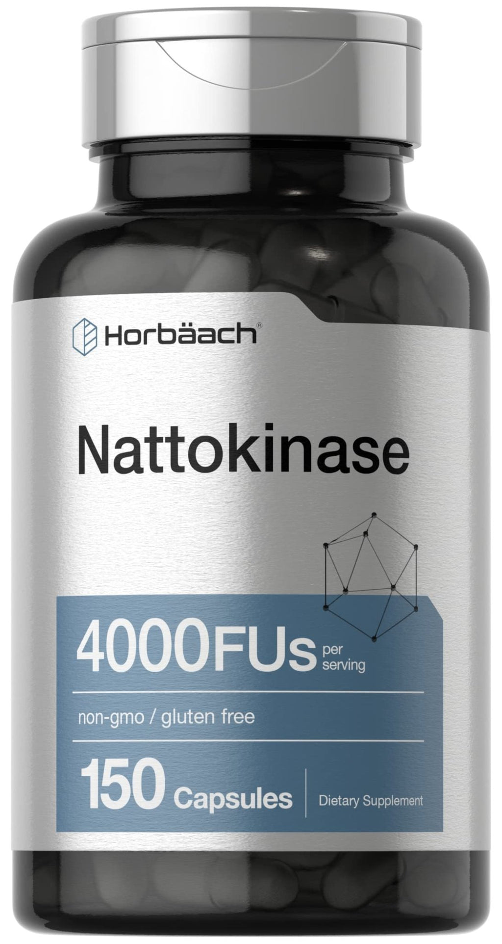 Horbäach Nattokinase Supplement 4000 FU | 150 Capsules | Non-GMO, Gluten Free - FENGGESTORE20