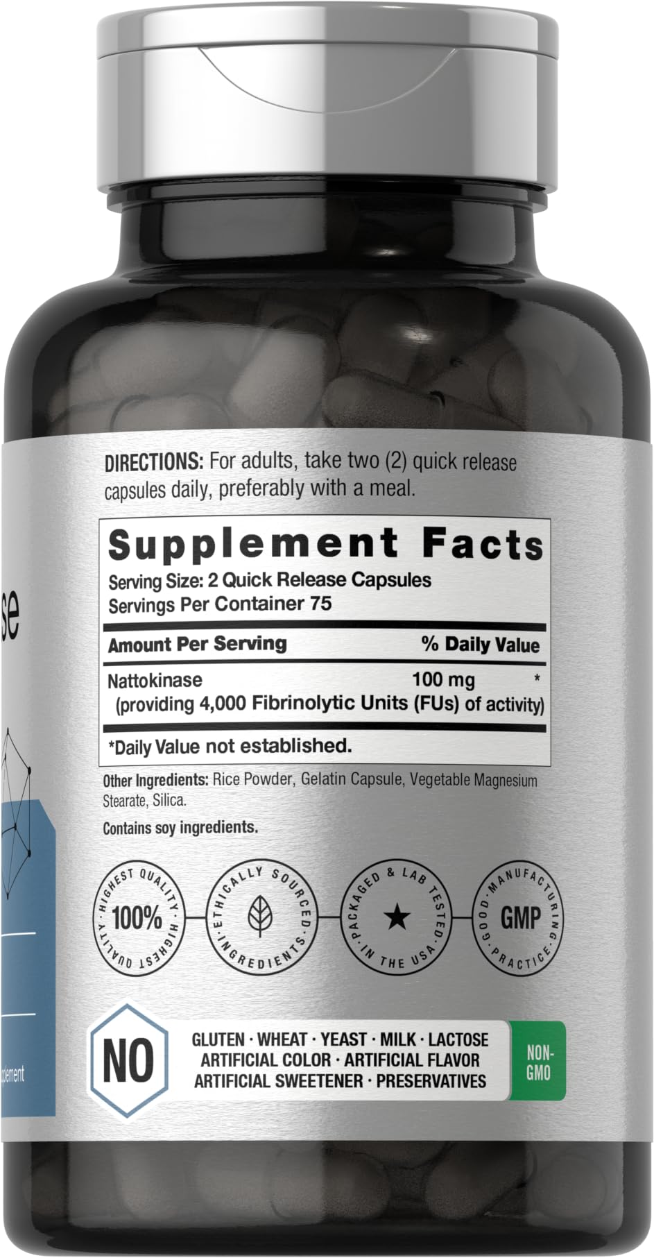 Horbäach Nattokinase Supplement 4000 FU | 150 Capsules | Non-GMO, Gluten Free - FENGGESTORE20