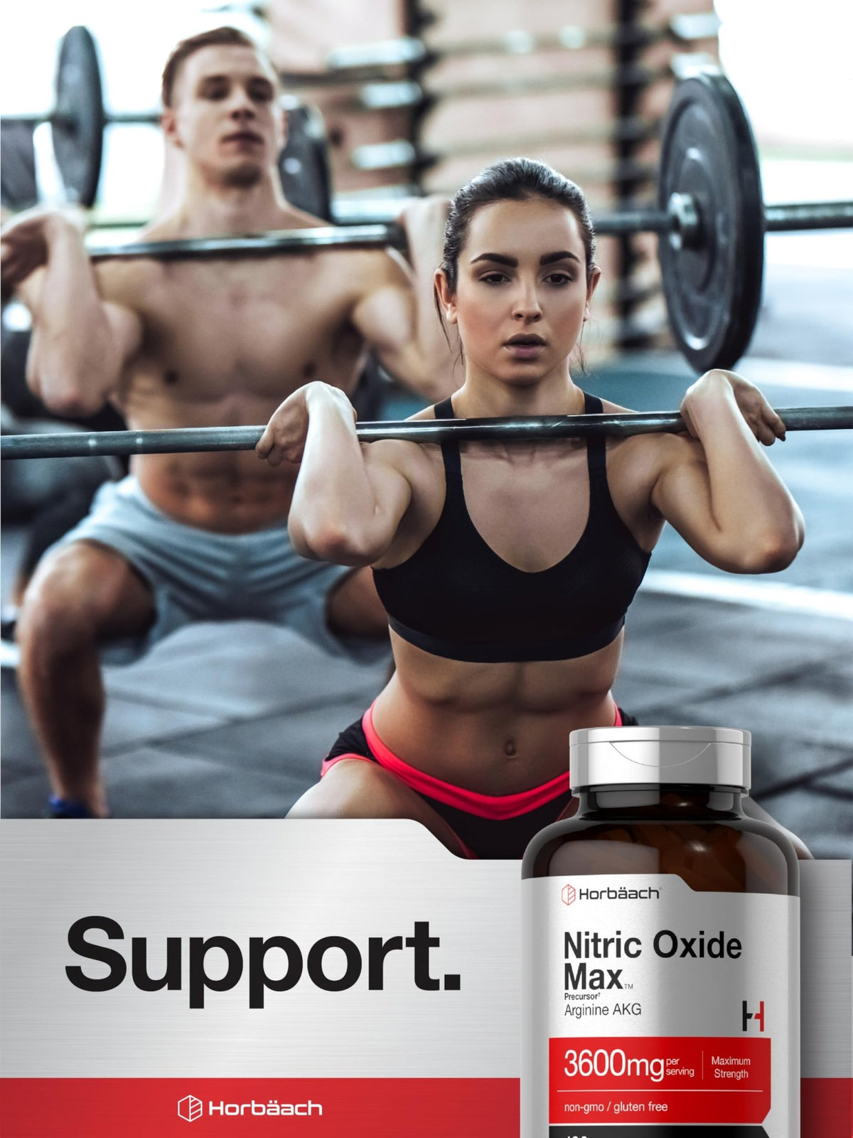 Horbäach Nitric Oxide Max 3600mg | 120 Caplets | with Arginine AAKG for Men and Women | Vegetarian, Non-GMO - FENGGESTORE20
