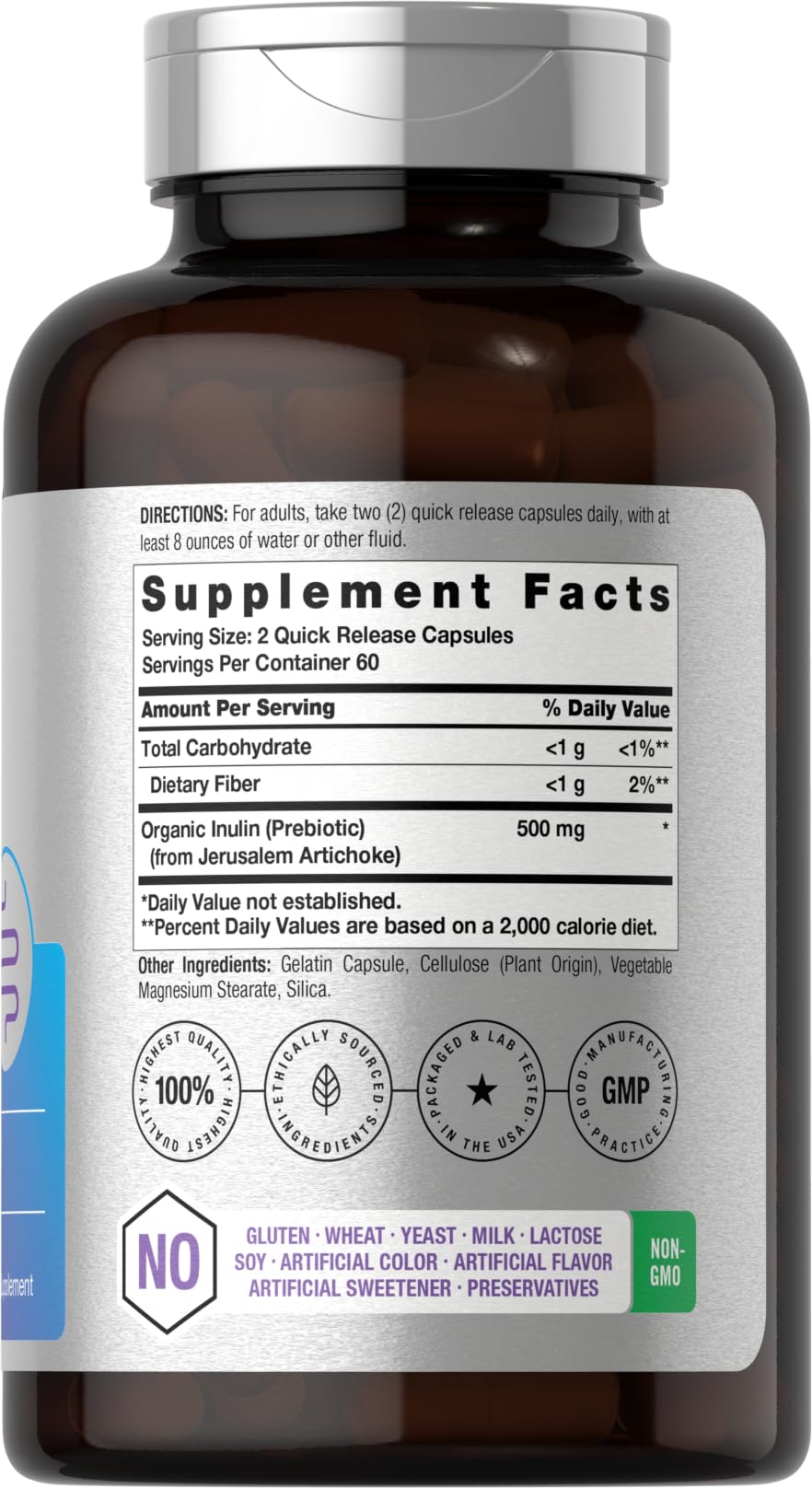 Horbäach Prebiotic for Men and Women | 120 Powder Pills | High Strength & Premium Quality Supplement | Non-GMO & Gluten Free - FENGGESTORE20