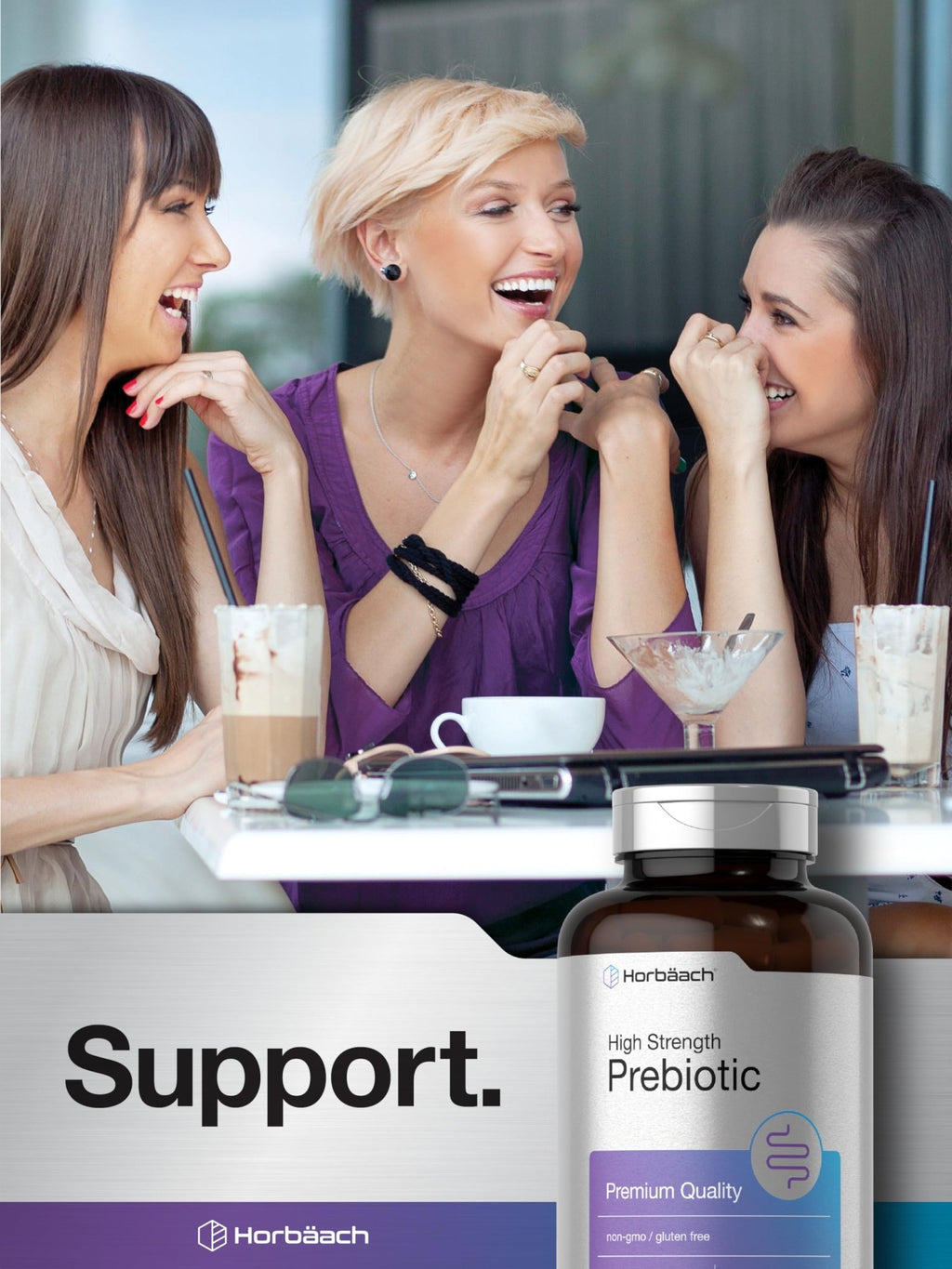 Horbäach Prebiotic for Men and Women | 120 Powder Pills | High Strength & Premium Quality Supplement | Non-GMO & Gluten Free - FENGGESTORE20