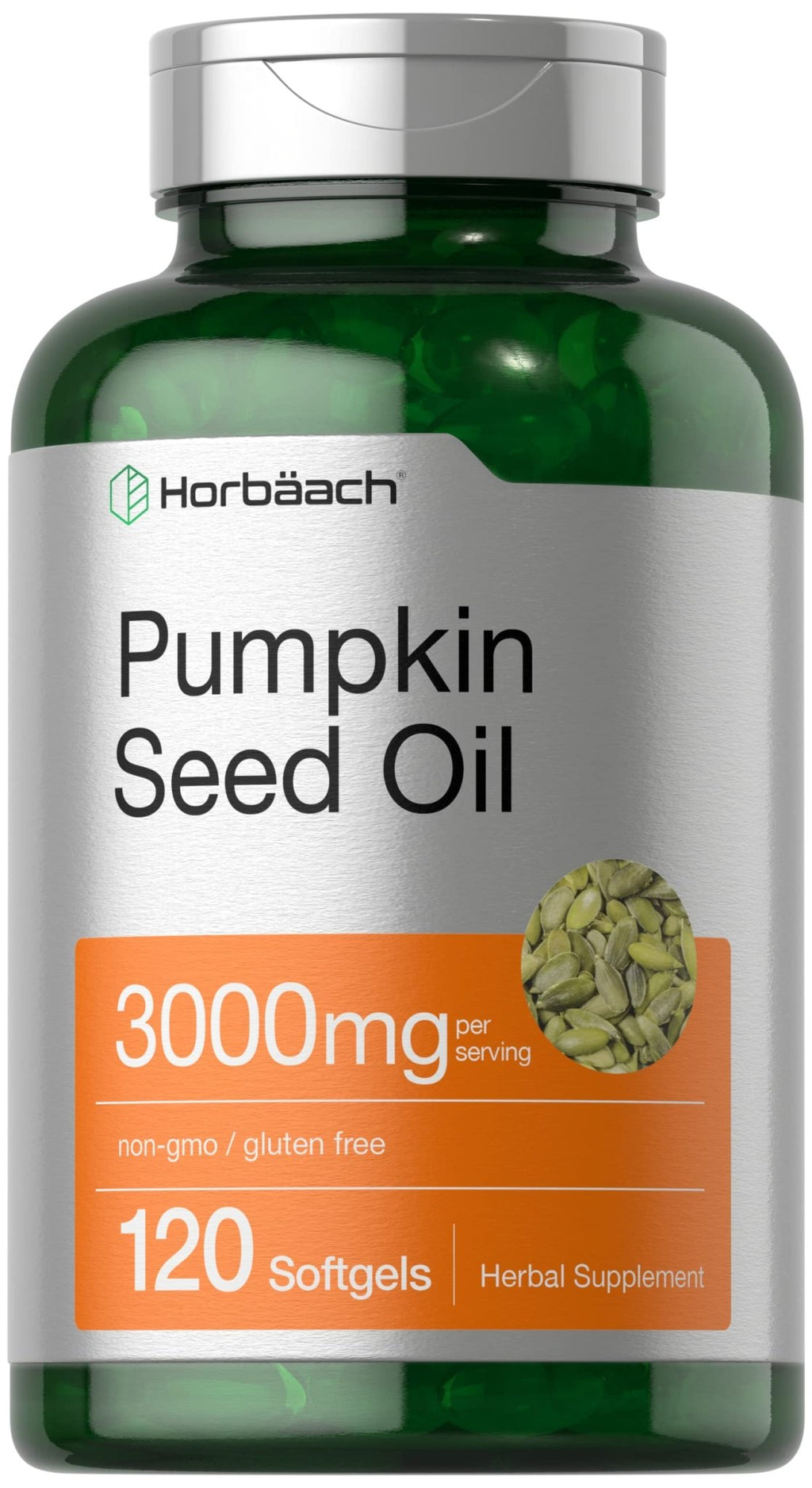 Horbäach Pumpkin Seed Oil | 3000mg | 120 Softgel Capsules | Cold Pressed Dietary Supplement | Non-GMO and Gluten Free Formula - FENGGESTORE20
