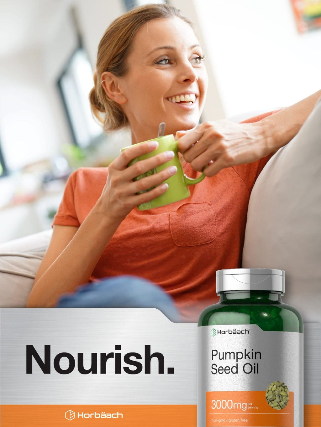 Horbäach Pumpkin Seed Oil | 3000mg | 120 Softgel Capsules | Cold Pressed Dietary Supplement | Non-GMO and Gluten Free Formula - FENGGESTORE20