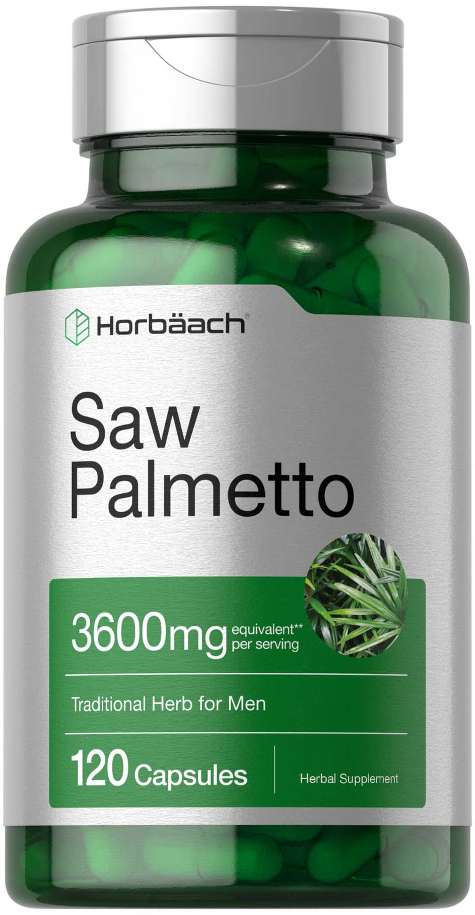 Horbäach Saw Palmetto Extract | 120 Capsules | Non-GMO and Gluten Free Formula | from Saw Palmetto Berries - FENGGESTORE20