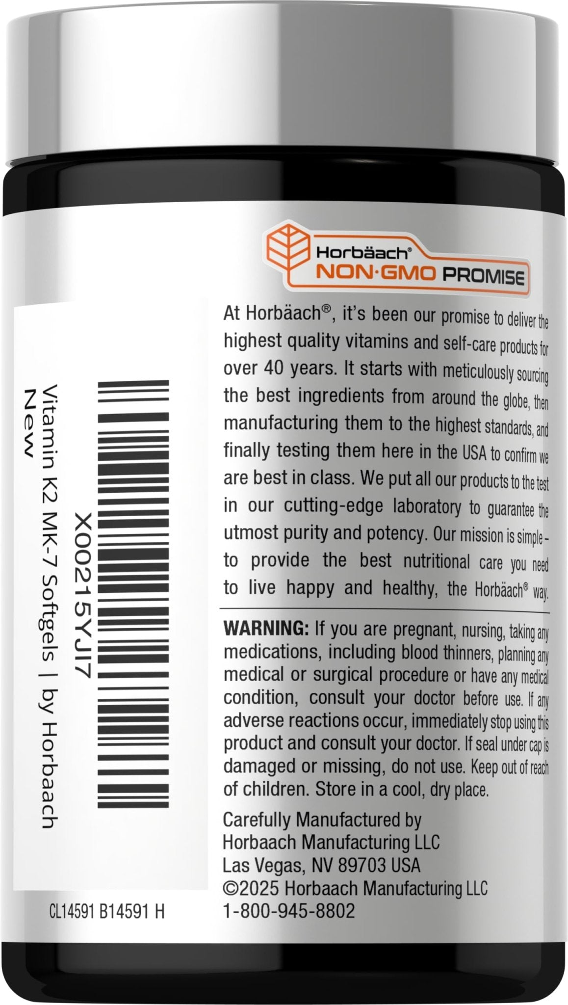 Horbäach Vitamin D3 K2 5000 iu | 100mcg MK-7 Complex | 180 Softgel Capsules | Non-GMO & Gluten Free Supplement - FENGGESTORE20