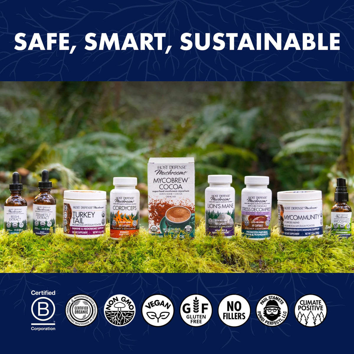 Host Defense Mushrooms Lion's Mane - Supplement Capsules for Brain Health Support - Mushroom Support for Focus & Memory Function - FENGGESTORE20