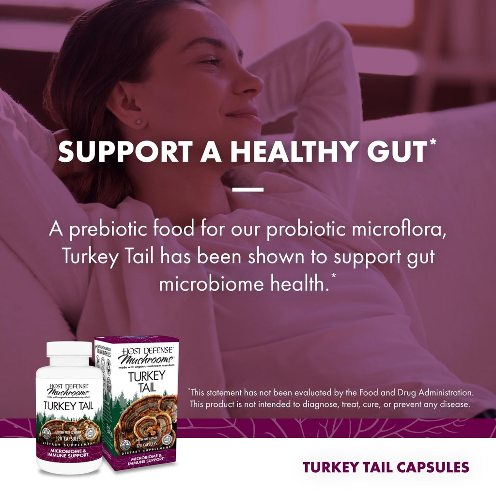Host Defense Turkey Tail Capsules - Digestive Health & Immune Response Support Supplement - Mushroom Supplement for Gastrointestinal - FENGGESTORE20