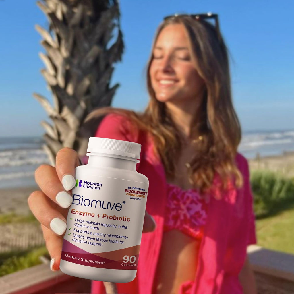 Houston Enzymes Biomuve – 120 Capsules | Professionally Formulated to Maintain Regularity & Healthy Bowel Movements | Unique Combination of Enzymes - FENGGESTORE20