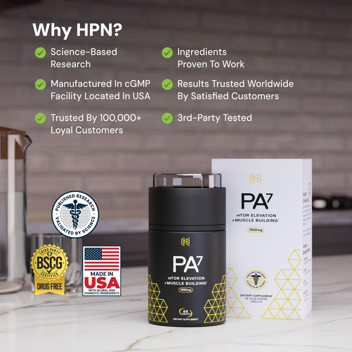 HPN PA(7) Phosphatidic Acid Muscle Builder Top Natural Muscle Builder - Boost mTOR | Build Mass and Strength from Your Workout | 30 Day Supply - FENGGESTORE20