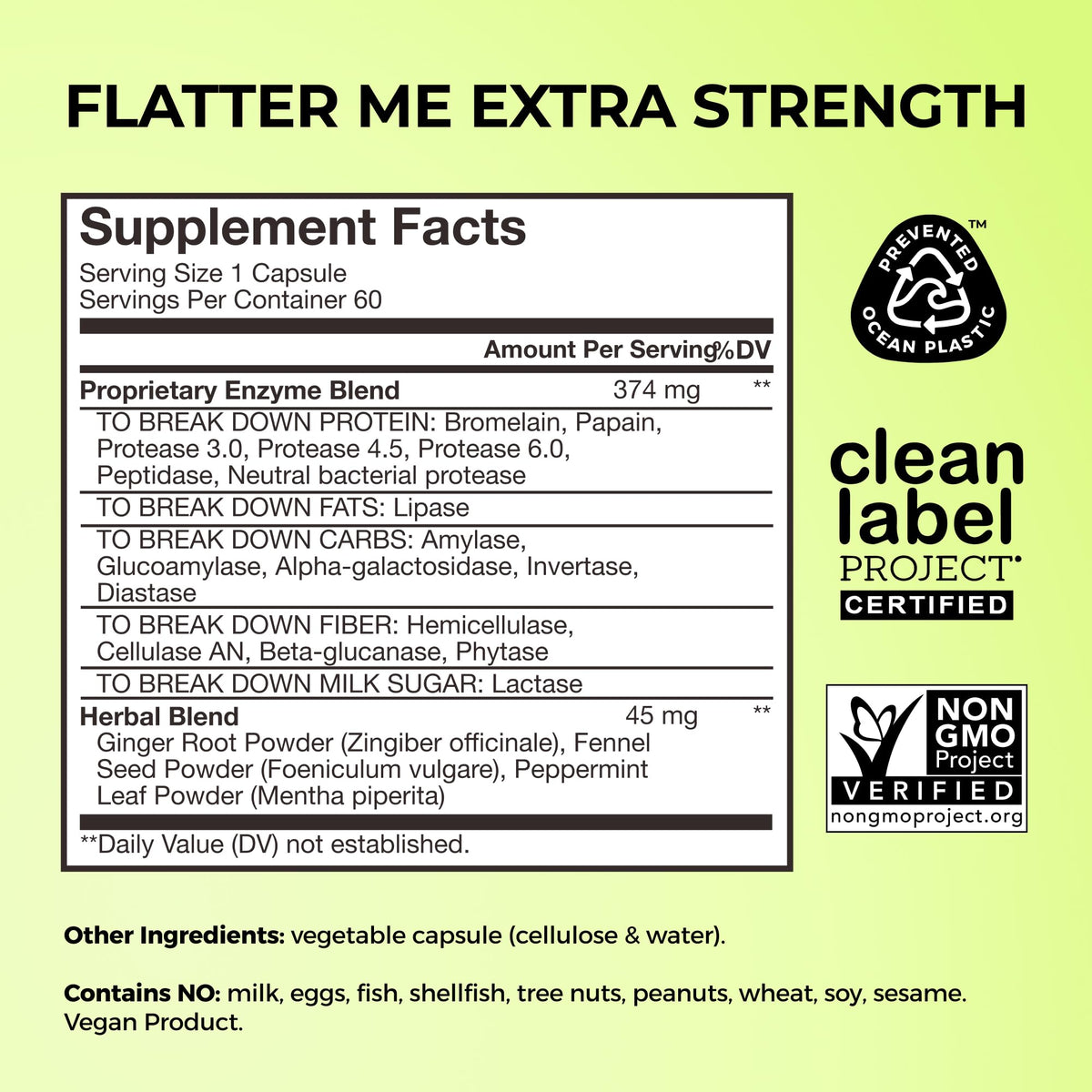 HUM Flatter Me Extra Strength Digestive Enzymes for Women, Men, Digestive Gut Bloating Supplement, Ginger, Peppermint Leaf, Fast Acting Anti Bloat - FENGGESTORE20