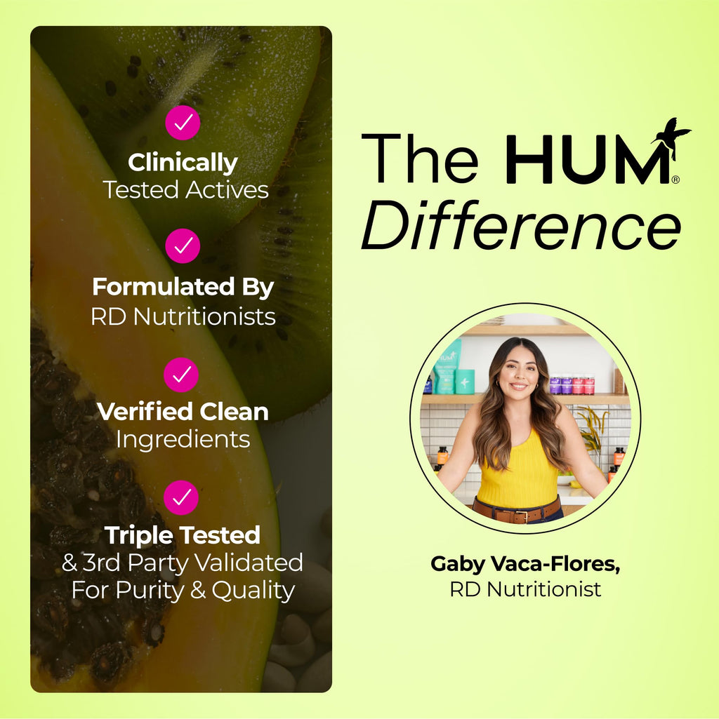 HUM Flatter Me Extra Strength Digestive Enzymes for Women, Men, Digestive Gut Bloating Supplement, Ginger, Peppermint Leaf, Fast Acting Anti Bloat - FENGGESTORE20