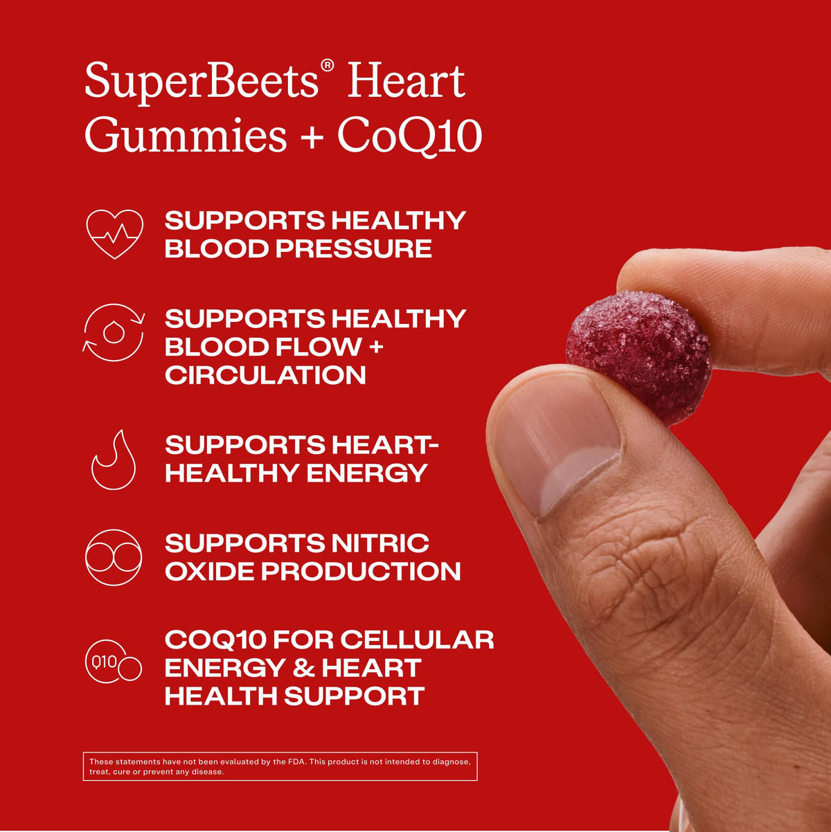 Humann SuperBeets 3-in-1 Heart Gummies - 3x Absorption CoQ10 - Plus Beetroot Extract & Grape Seed Extract for Advanced Heart Health, Cellular Energy & Circulation Support - FENGGESTORE20