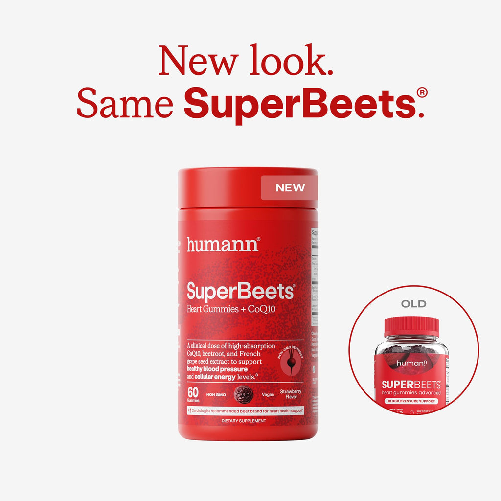Humann SuperBeets 3-in-1 Heart Gummies - 3x Absorption CoQ10 - Plus Beetroot Extract & Grape Seed Extract for Advanced Heart Health, Cellular Energy & Circulation Support - FENGGESTORE20