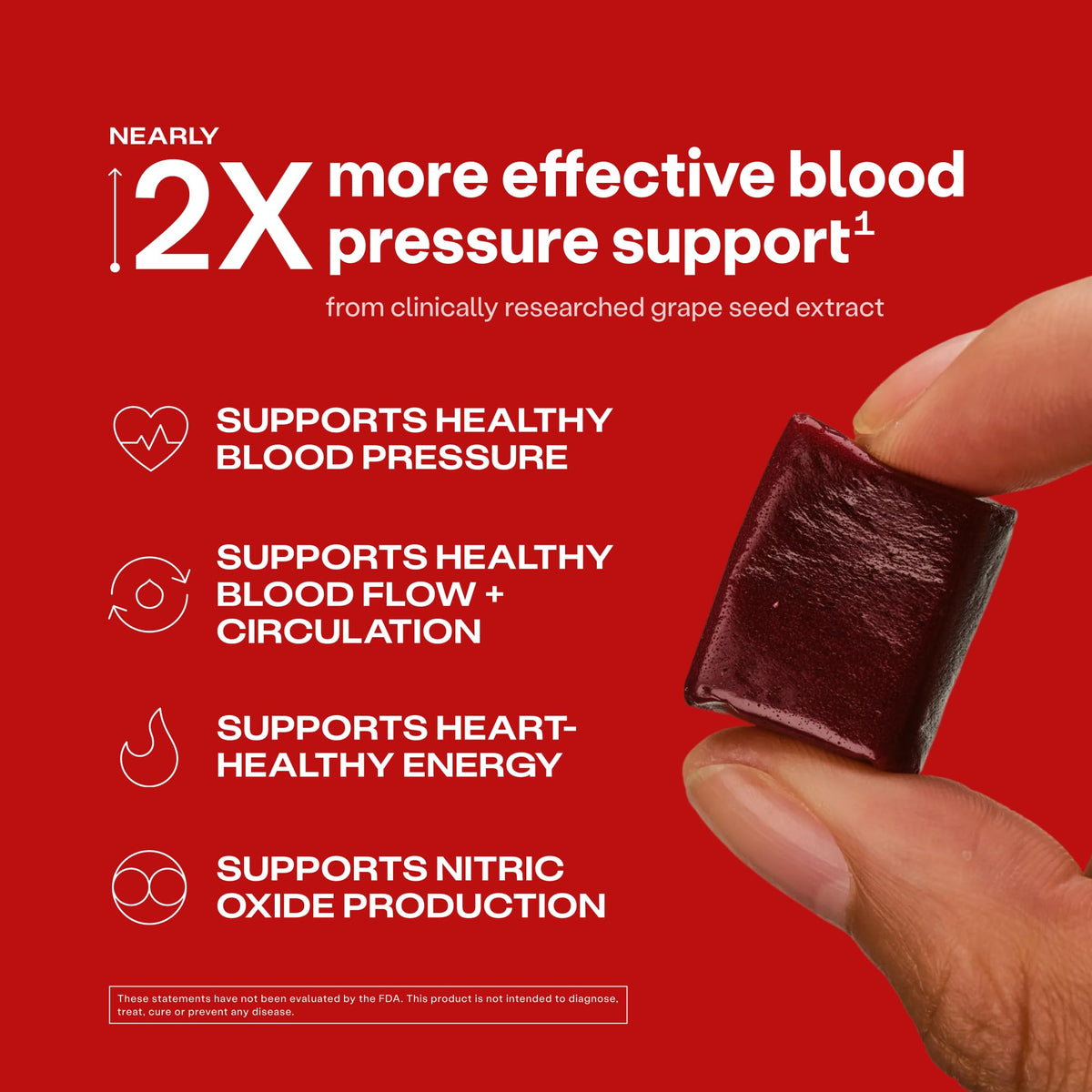 Humann SuperBeets Heart Chews, Beet Root Powder Support Energy Supplement, Nitric Oxide and Blood Pressure Support, Grape Seed Extract & Non-GMO, Heart Health, Pomegranate Berry Flavor, 60 Count - FENGGESTORE20