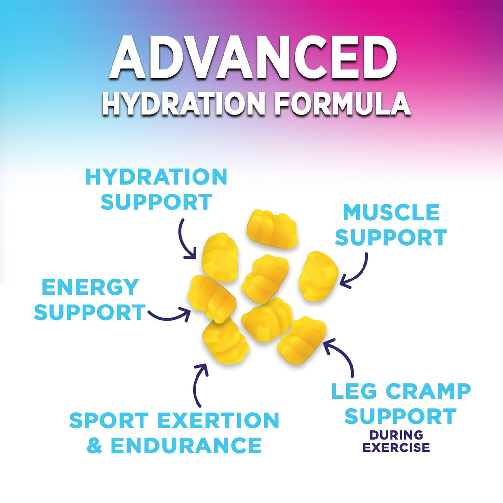Hydration Electrolyte Gummies - Daily Liquid Replenisher Gummy - Electrolyte Multiplier with Minerals, Potassium & Real Salt - Vegan, Non-GMO - Tasty Lemon Flavor Hydration Electrolytes - FENGGESTORE20