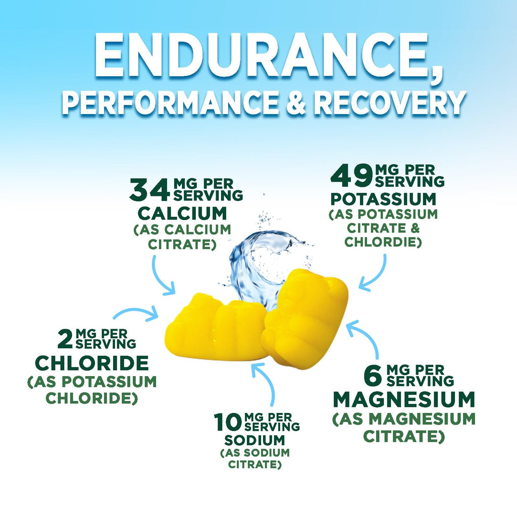 Hydration Electrolyte Gummies - Daily Liquid Replenisher Gummy - Electrolyte Multiplier with Minerals, Potassium & Real Salt - Vegan, Non-GMO - Tasty Lemon Flavor Hydration Electrolytes - 60 Gummies - FENGGESTORE20