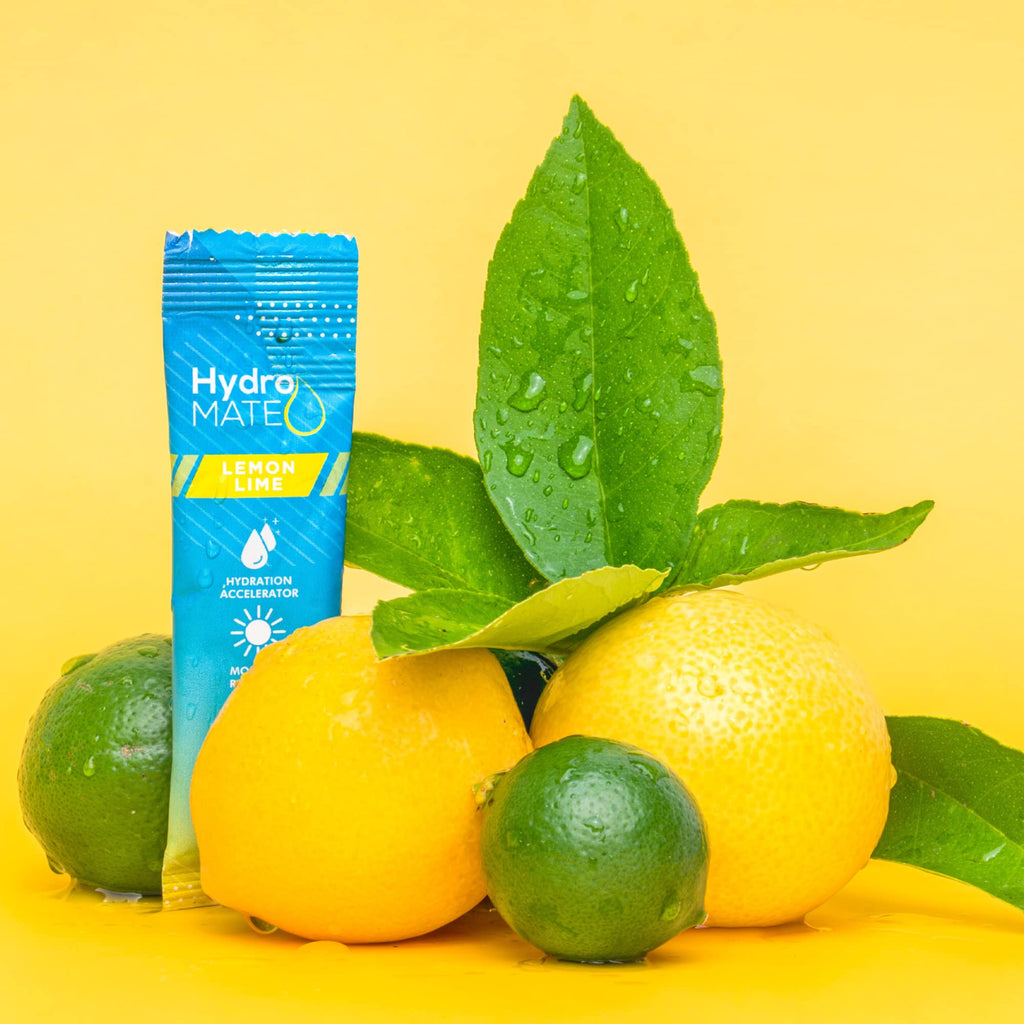 HydroMATE Electrolyte Powder Lemon Lime Hydration Packets Low Sugar 30 Count - FENGGESTORE20
