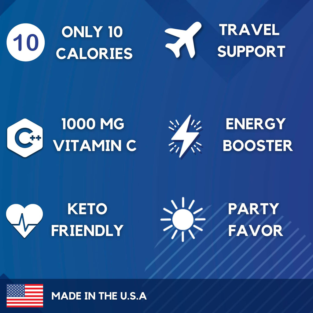 HydroMATE Electrolytes Powder Drink Mix Packets Hydration Accelerator Low Sugar Party Favors for Rapid Recovery Vitamin C Plu - FENGGESTORE20
