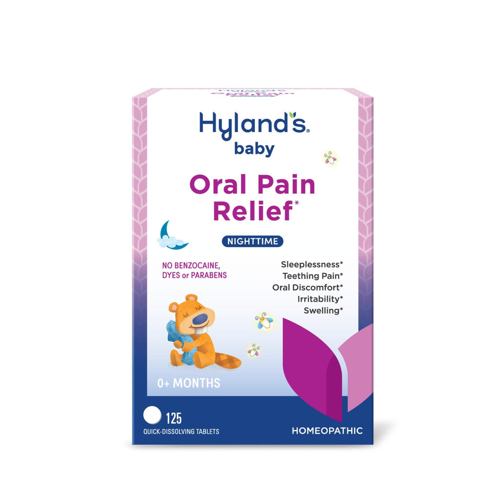 Hyland's Baby Nighttime Oral Pain Relief Tablets - 125-Count, Up to 62 Doses - Baby and Toddler Soothing Tablets with Chamomile for Discomfort, Irritability & Swelling - FENGGESTORE20