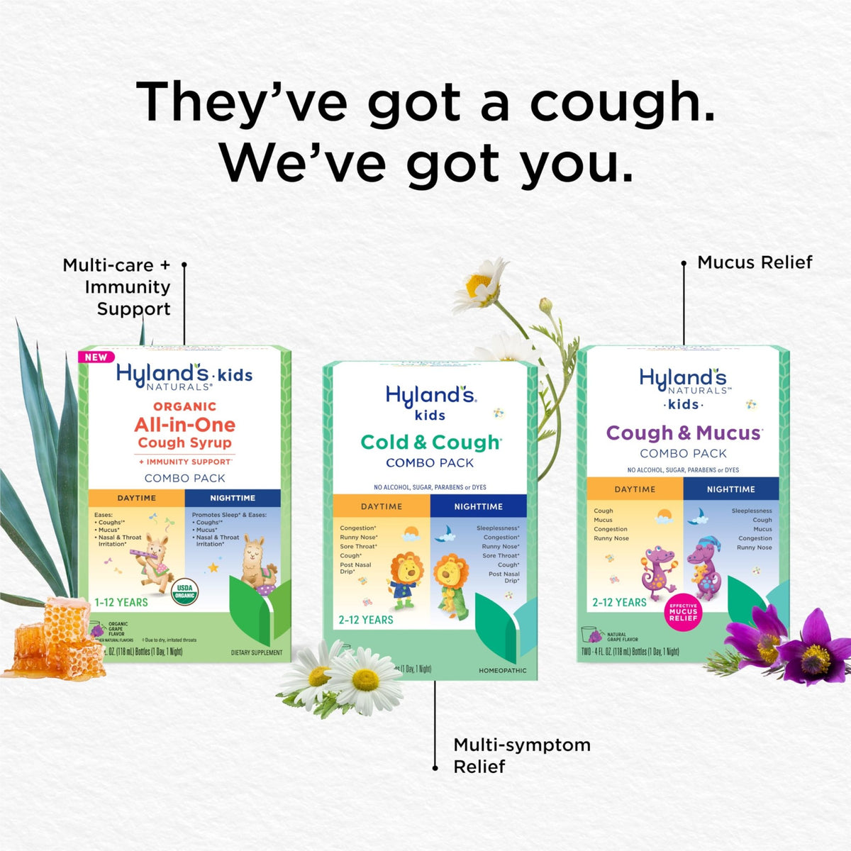 Hyland's Kids Cold and Cough, Day and Night Combo Pack, Cold Medicine for Ages 2 and up, Syrup Cough Medicine for Kids, Nasal Decongestant, 4 Fl Oz (Pack of 2) - FENGGESTORE20