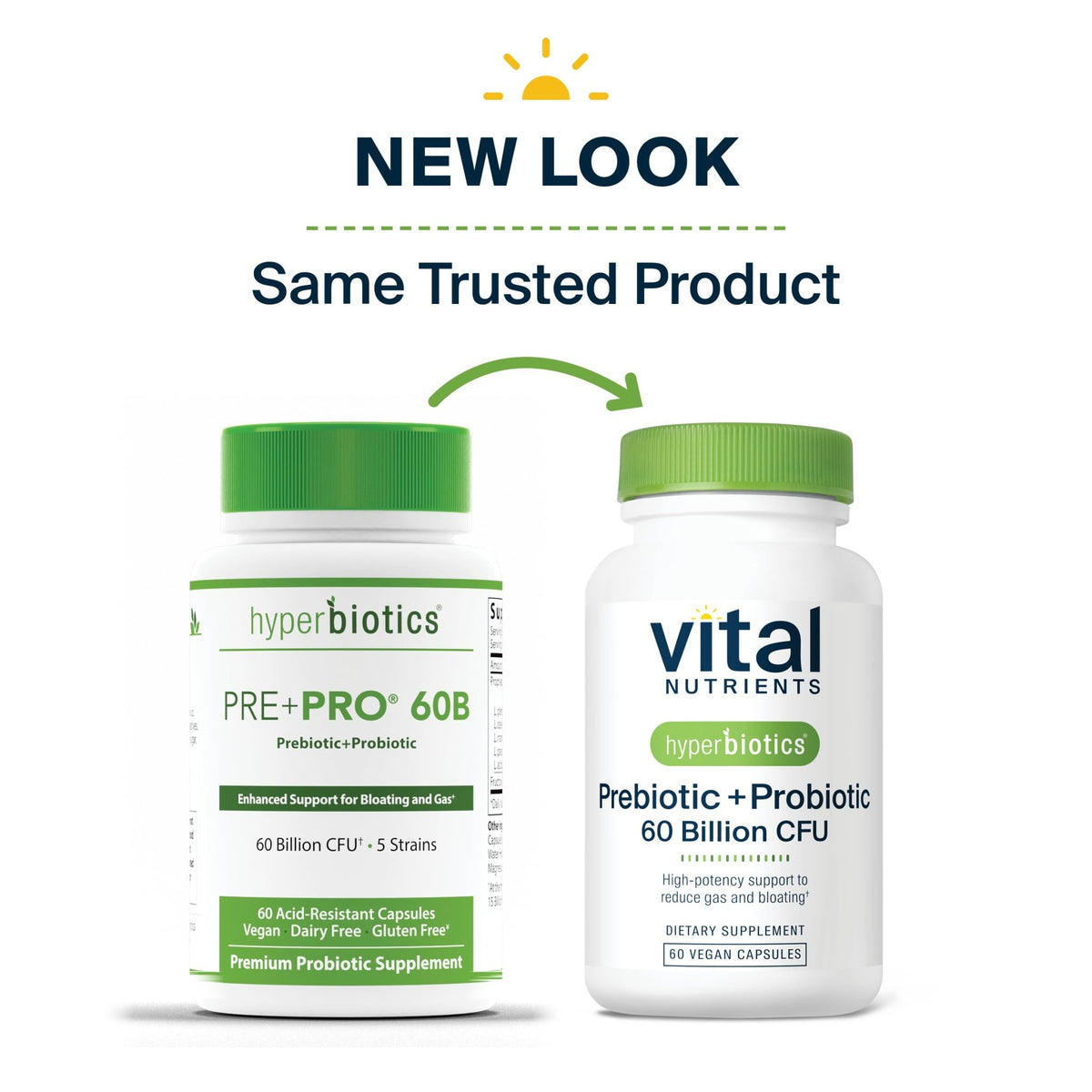 Hyperbiotics Vital Nutrients Prebiotic and Probiotic for Women and Men | 60 Billion CFU | Pre and Probiotics Supports Digestive Health, Constipation, - FENGGESTORE20
