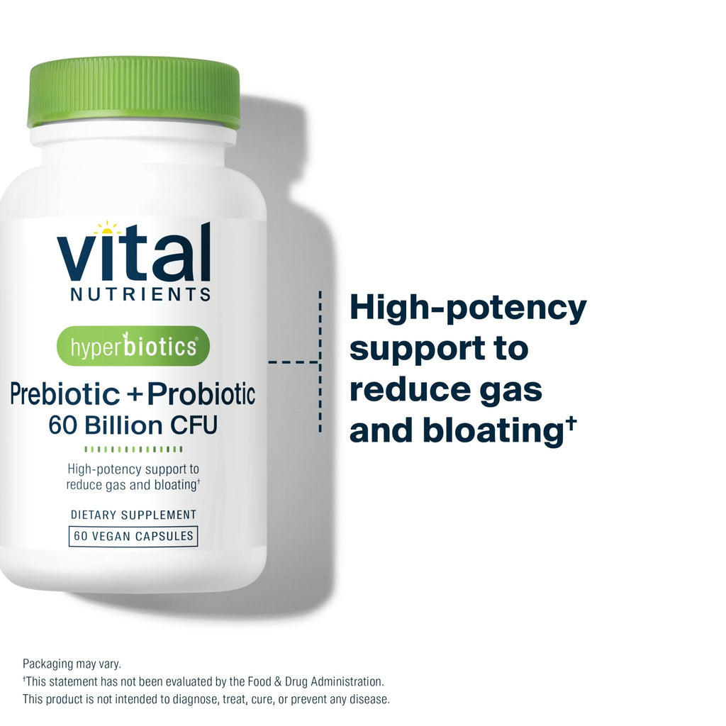 Hyperbiotics Vital Nutrients Prebiotic and Probiotic for Women and Men | 60 Billion CFU | Pre and Probiotics Supports Digestive Health, Constipation, - FENGGESTORE20
