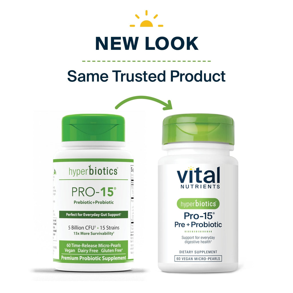 Hyperbiotics Vital Nutrients Pro-15 Prebiotics and Probiotics for Women and Men | 15 Science Backed Strains | Supports Occasional Constipation - FENGGESTORE20