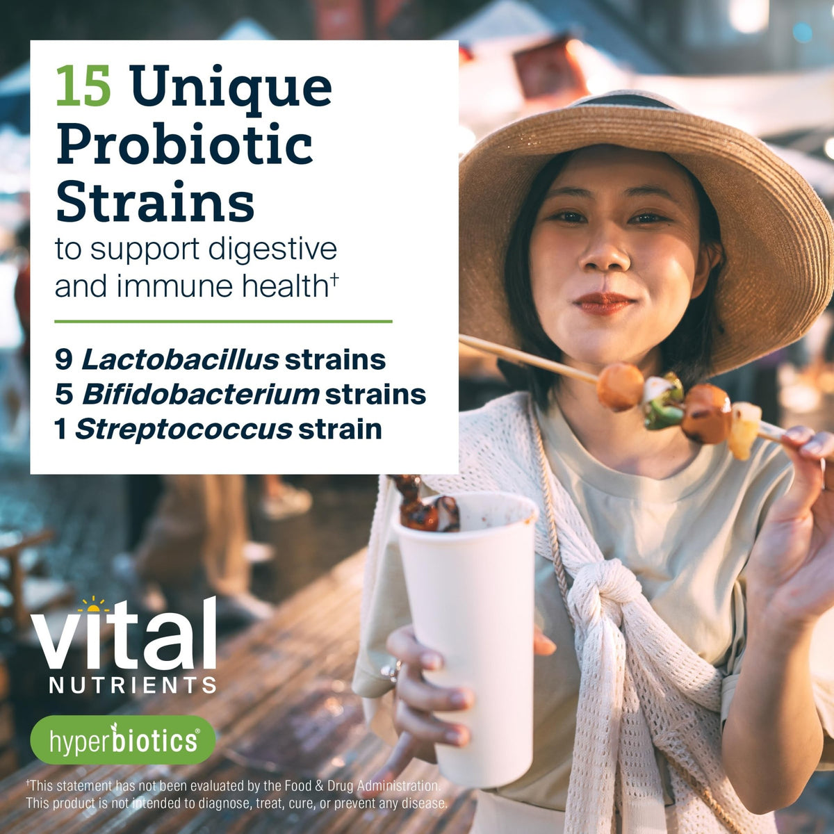 Hyperbiotics Vital Nutrients Pro-15 Prebiotics and Probiotics for Women and Men | 15 Science Backed Strains | Supports Occasional Constipation - FENGGESTORE20