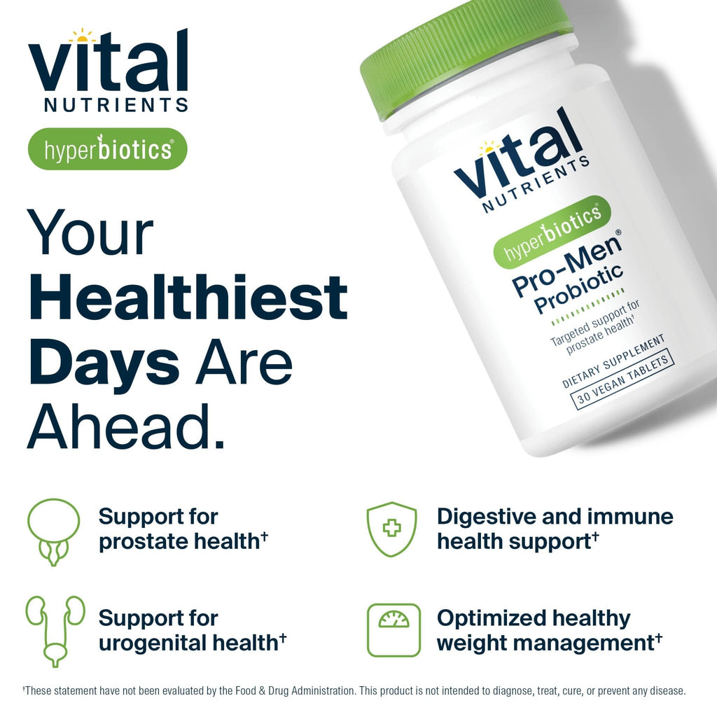 Hyperbiotics Vital Nutrients Pro Men Probiotics | Advanced Probiotics for Men | Clinically Studied for Prostate Health, Digestive Balance and Gut Health* - FENGGESTORE20