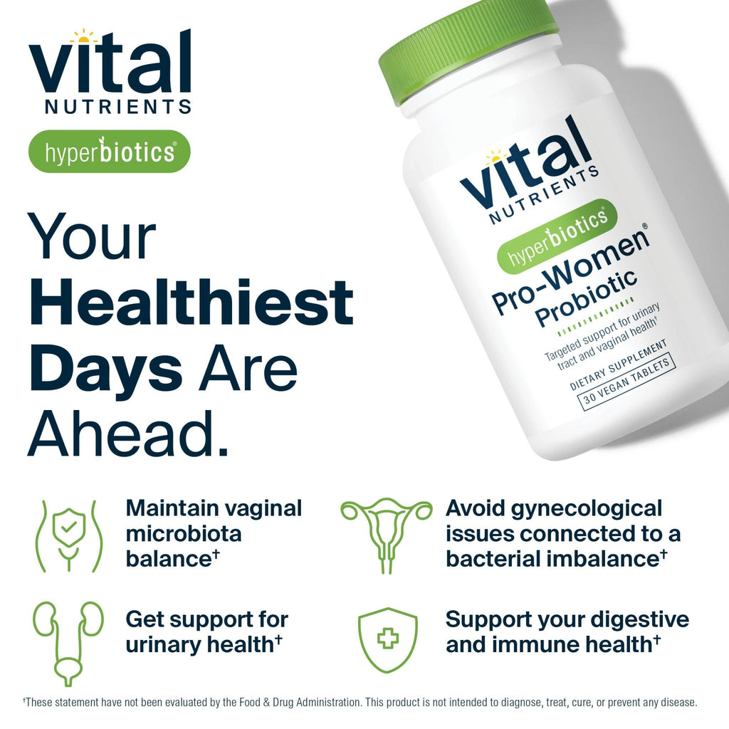 Hyperbiotics Vital Nutrients Pro Women Probiotics for Women | Vaginal Probiotics for PH Balance | Oral Probiotic for Vaginal Health and Urinary Tract Health | 6 Targeted Strains | 30 Vegan Tablets - FENGGESTORE20