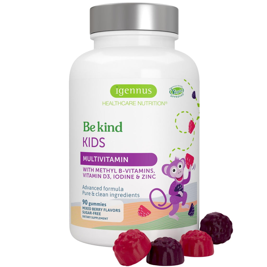 Igennus Methylated Kids Multivitamin Gummies, Clean Label & Third Party Tested, No Artificial Sweeteners or Flavors, Sugar Free, Age 4+, 90 Natural Berry Flavor - FENGGESTORE20