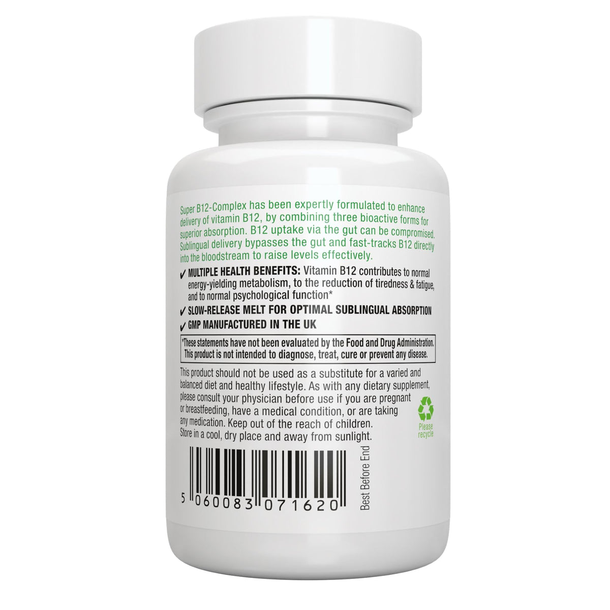 Igennus Sublingual Vitamin B12 Complex 1000mcg, Methylated Methylcobalamin, Adenosylcobalamin & Hydroxocobalamin, High Absorption & Clean, - FENGGESTORE20