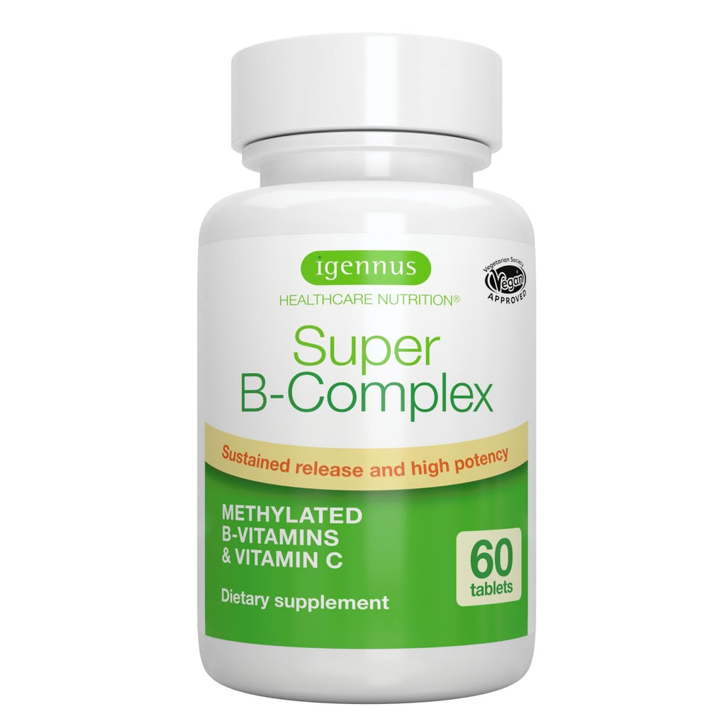 Igennus Super B-Complex Methylated B Vitamins - Sustained Release, Clean Label & High Absorption, with 5-MTHF Folate & Methyl B12, Energy, Mood & Cognitive Performance - FENGGESTORE20