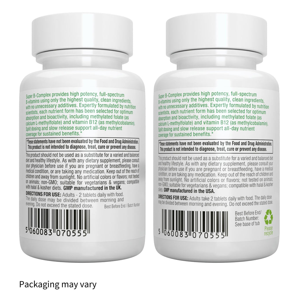 Igennus Super B-Complex Methylated B Vitamins - Sustained Release, Clean Label & High Absorption, with 5-MTHF Folate & Methyl B12, Energy, Mood & Cognitive Performance - FENGGESTORE20