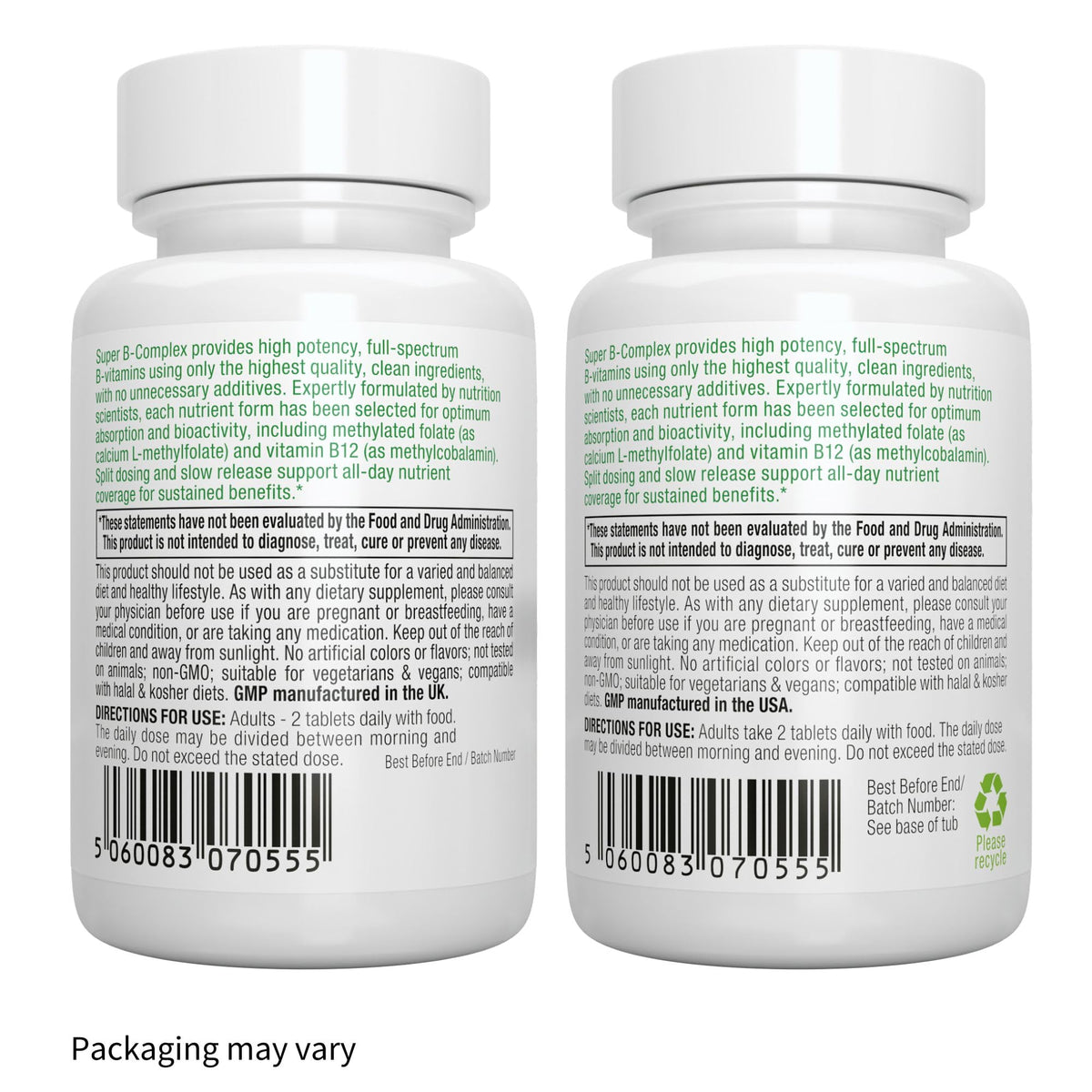 Igennus Super B-Complex Methylated B Vitamins - Sustained Release, Clean Label & High Absorption, with 5-MTHF Folate & Methyl B12, Energy, Mood & Cognitive Performance - FENGGESTORE20