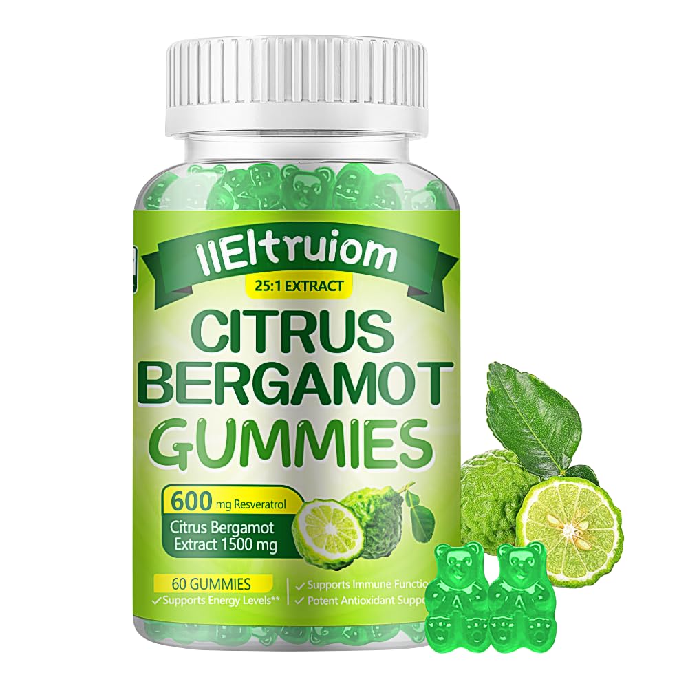 IIEltruiom Citrus Bergamot 1500mg, Citrus Bergamot Gummies for Healthy Cholesterol, Bergamot Supplements 25:1 Extract from Italy Bergamot, - FENGGESTORE20