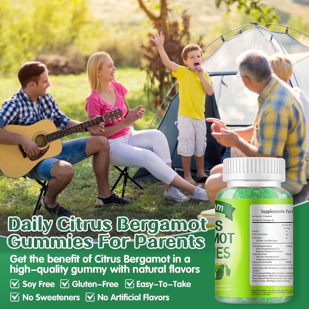 IIEltruiom Citrus Bergamot 1500mg, Citrus Bergamot Gummies for Healthy Cholesterol, Bergamot Supplements 25:1 Extract from Italy Bergamot, - FENGGESTORE20